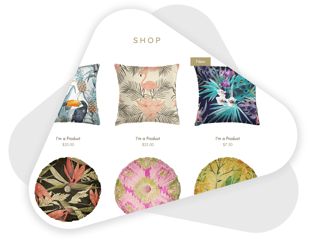 selection of pillow products in online store